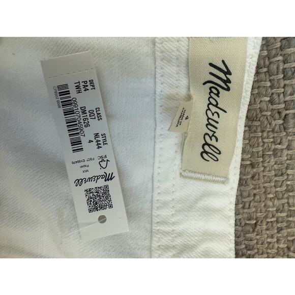 NWT Madewell Tile White Denim Square-Neck Sleeveless Mini Dress Size 4 NL444 - Picture 9 of 13